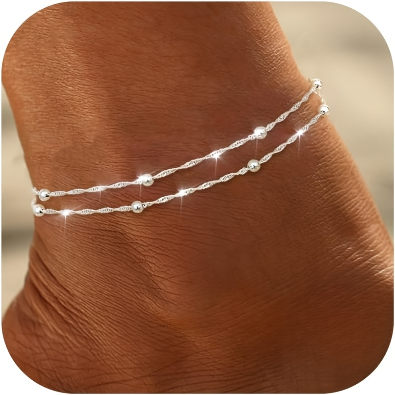 Adjustable Anklet Bracelets For Women Featuring Waterproof And , Perfect For Beach Layering