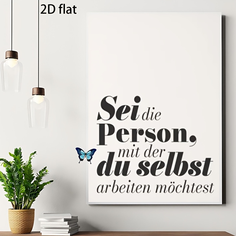 E-shop 2D Flat, 2D Flat, 2D Flat Ein Vintage Kunst Deko Poster - ein inspirierendes Büro Poster mit einem deutschem Zitat, geeignet für Schlafzimmer,