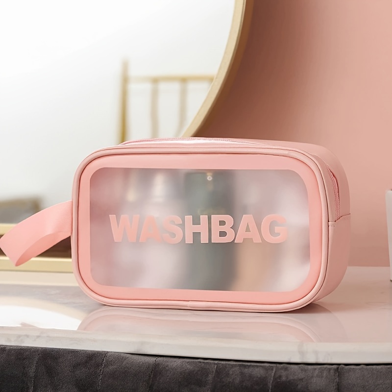 

Transparent Toiletry Bag, Wash Bag Pvc Waterproof Zipper Cosmetic Bag, Portable Carrying Bag For Men And Women