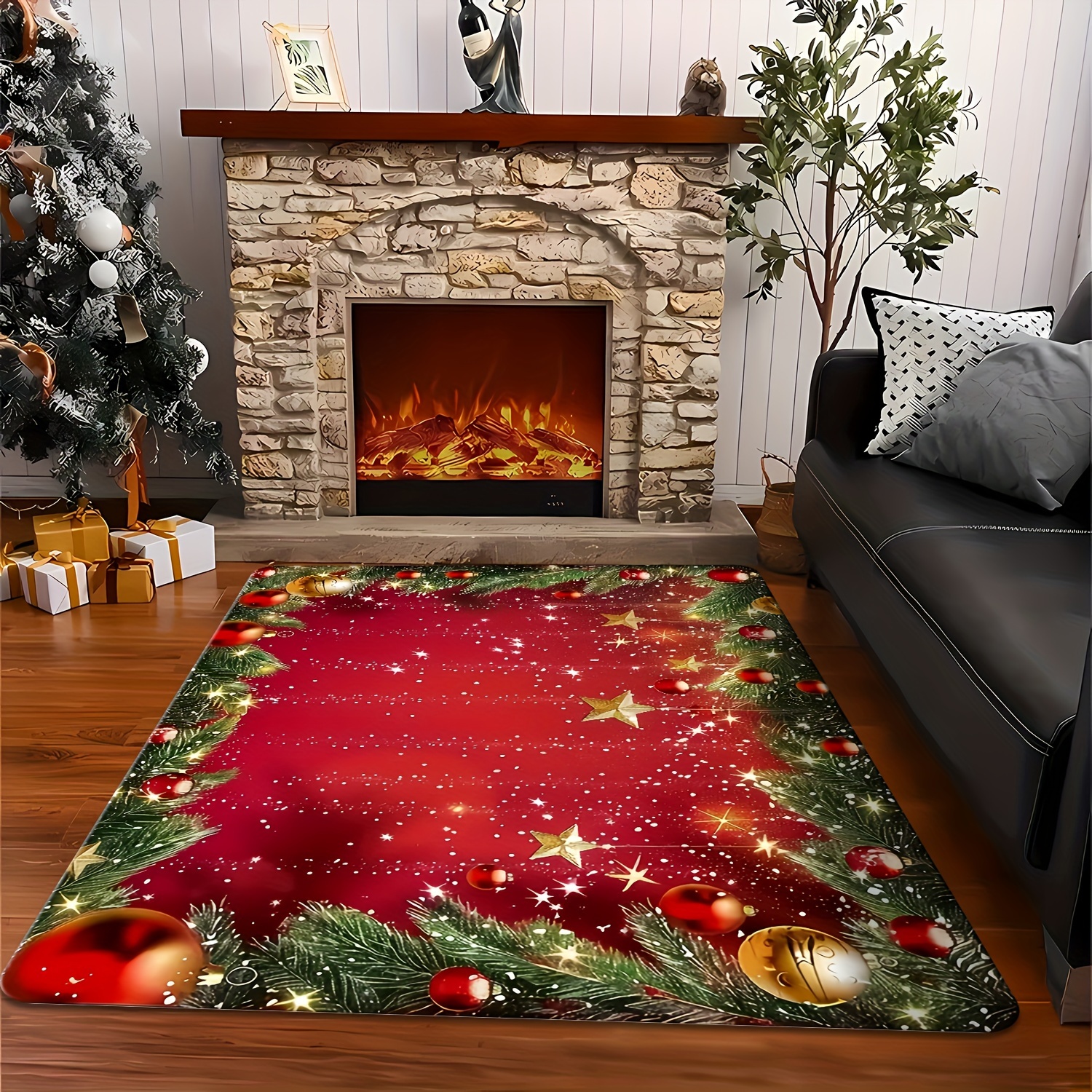 TEMU Christmas, Christmas Decoration, Mat - Floor Mat, Suitable For Living Room, Bedroom And Dining Room - Add And To Home Decor And Room Decor,