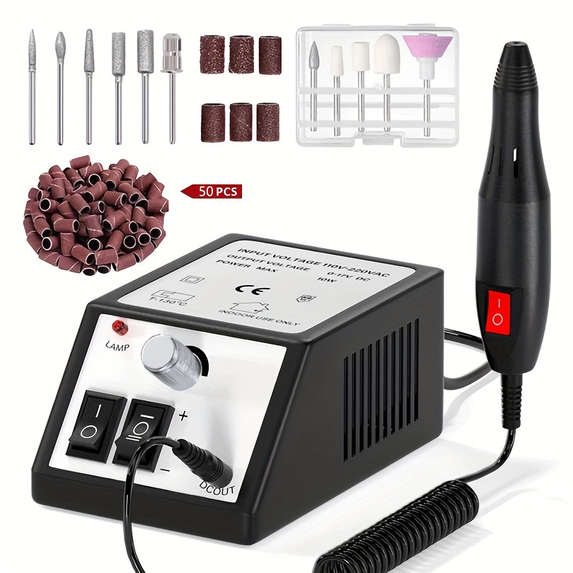 

Electric Nail Drill Set, 2000 Rpm Professional Nail Machine With 11pcs Milling Cutters, Pedicure & Manicure Equipment For Gel Cuticle Armor Removal, Adjustable Speed, Forward & Reverse Rotation