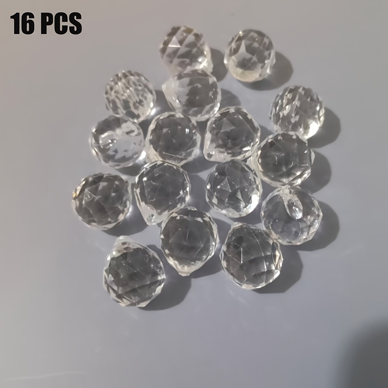 TEMU 16pcs Set Of Crystal Pendants, Catchers, Refracting , Hanging Decorations, Room Decoration, Holiday Decoration, Suitable For Home And Garden