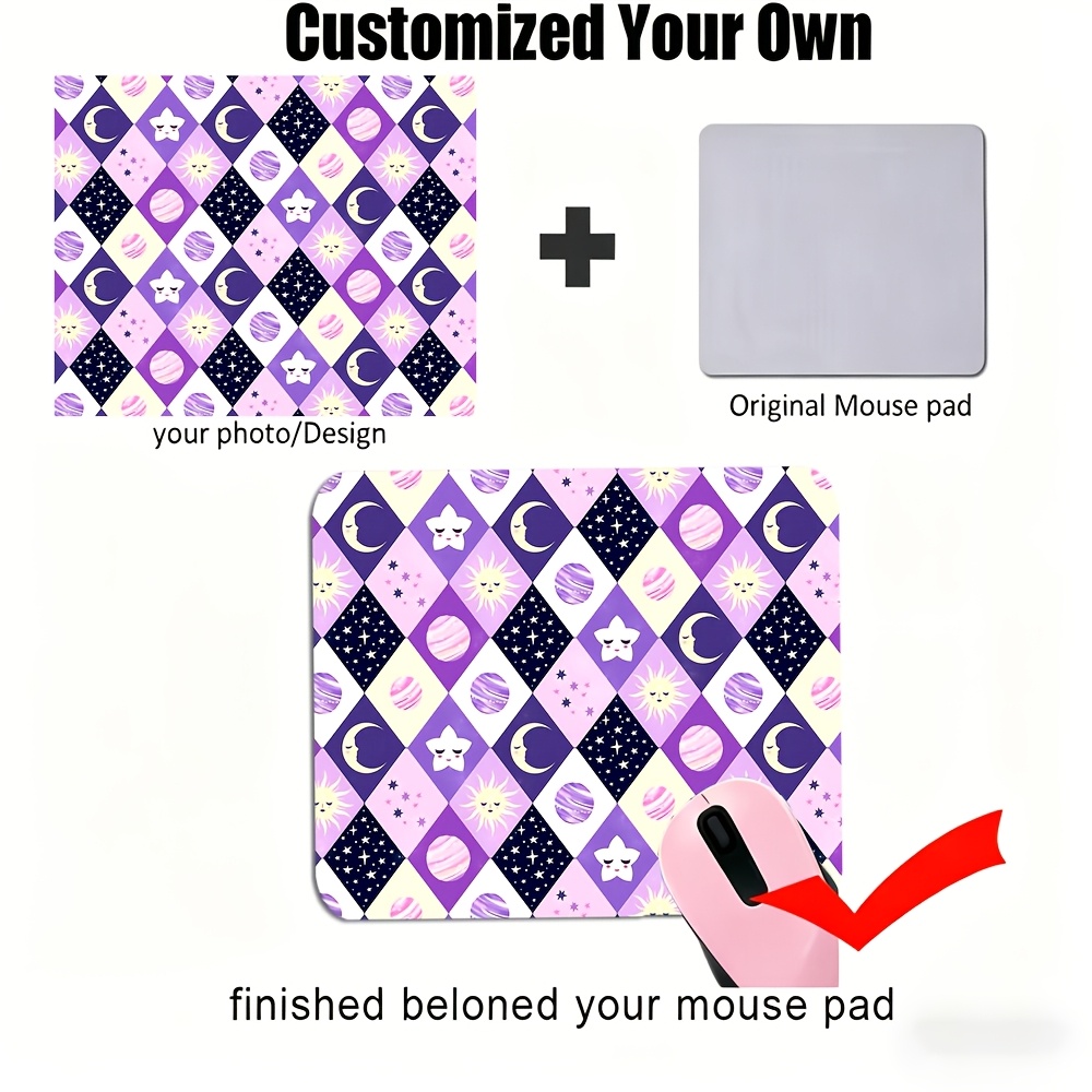 TEMU Diy Mouse Pad, Personalized Custom Mouse Pad, Custom Mouse Pad With Printed Patterns, Customizable With Family Portraits/pet Photos/favorite