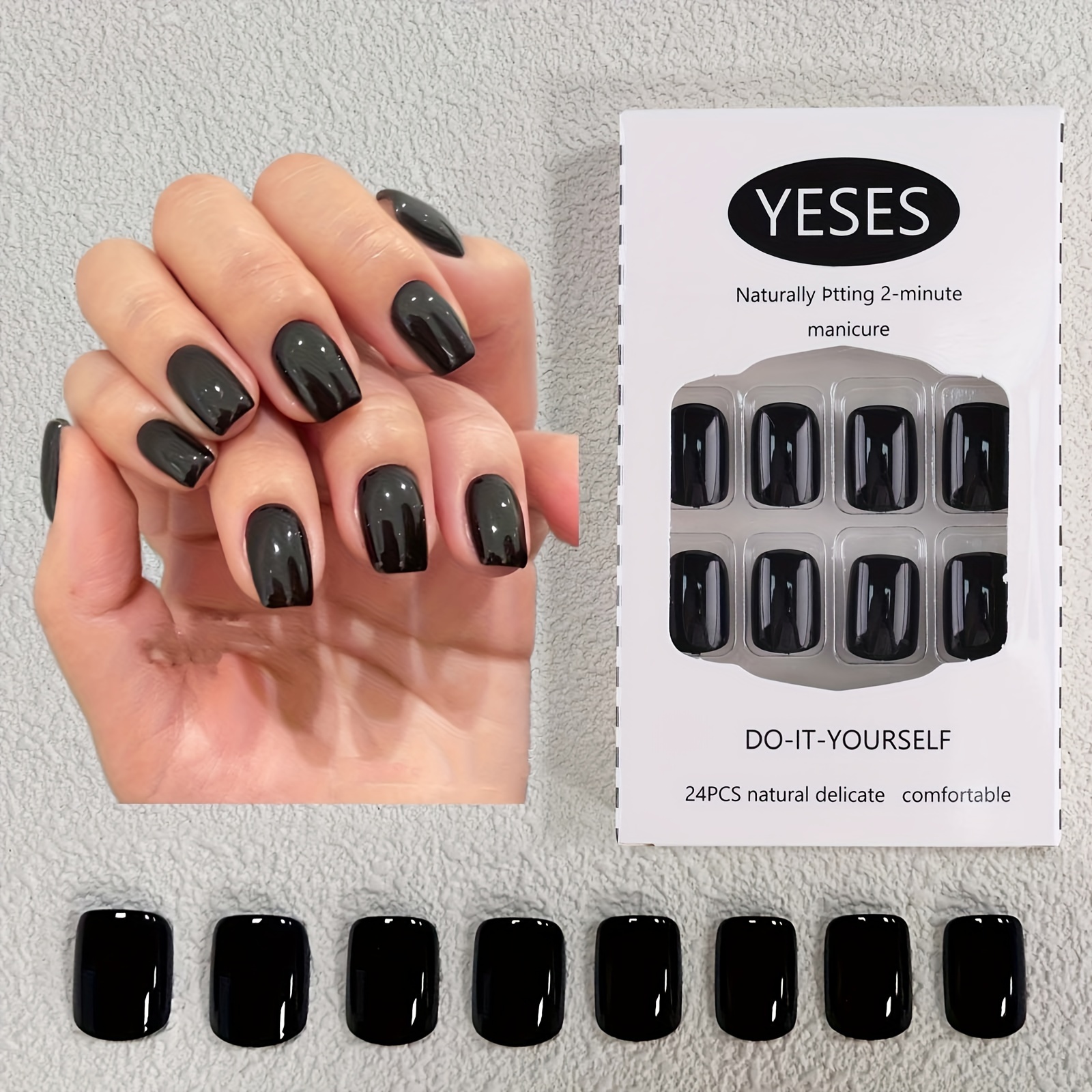 Kit De 24 Faux Ongles Pour Femme - Pour Mains Ou Pieds - Prêts à Coller - Neuf Sous Emballage