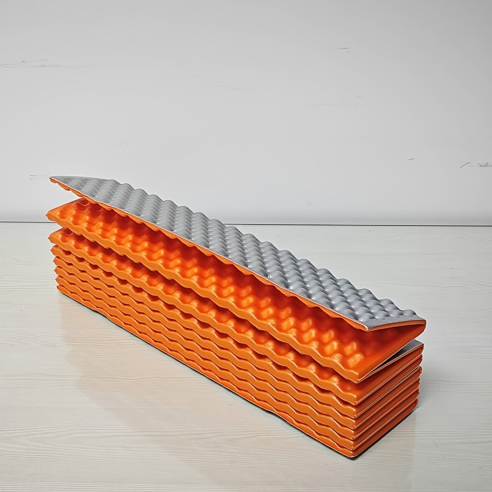 1 person thick ixpe foam camping sleeping pad moisture proof foldable picnic mat in vibrant orange blue with diamond pattern ideal for   picnic accessory diamond pattern mat aluminum foil design