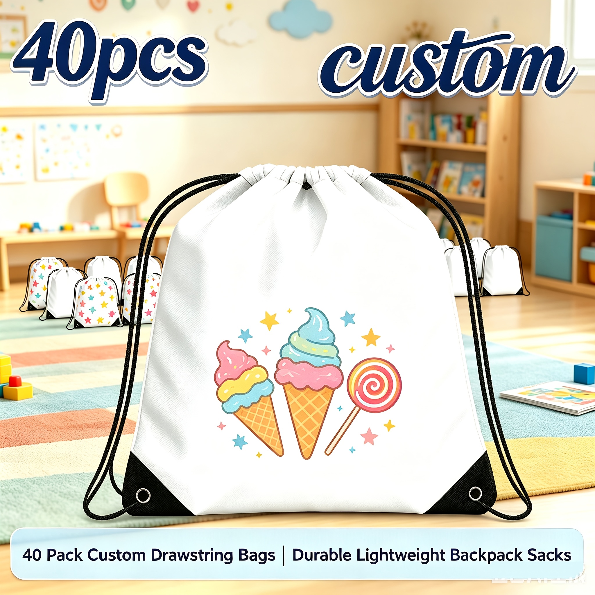 40pcs Customizable Climbing Rope Bag, Durable Polyester Material