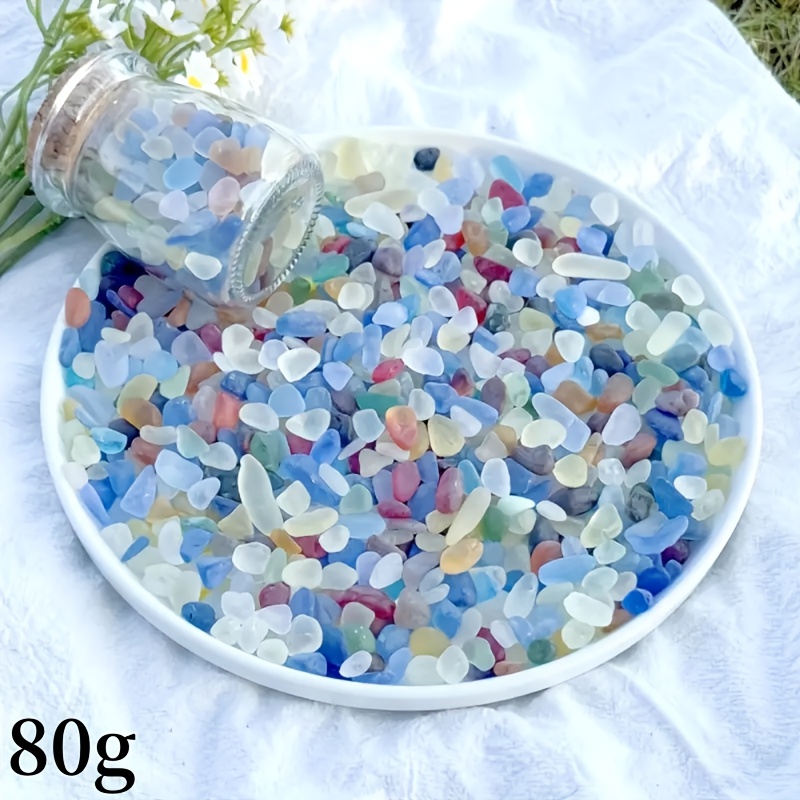 TEMU 2.82oz Sea Glass Slices Suitable For Craft & - Soft Semi-transparent Sheets With Safe Rounded Edges, Vibrant Colors (red, Orange, Yellow, Green,