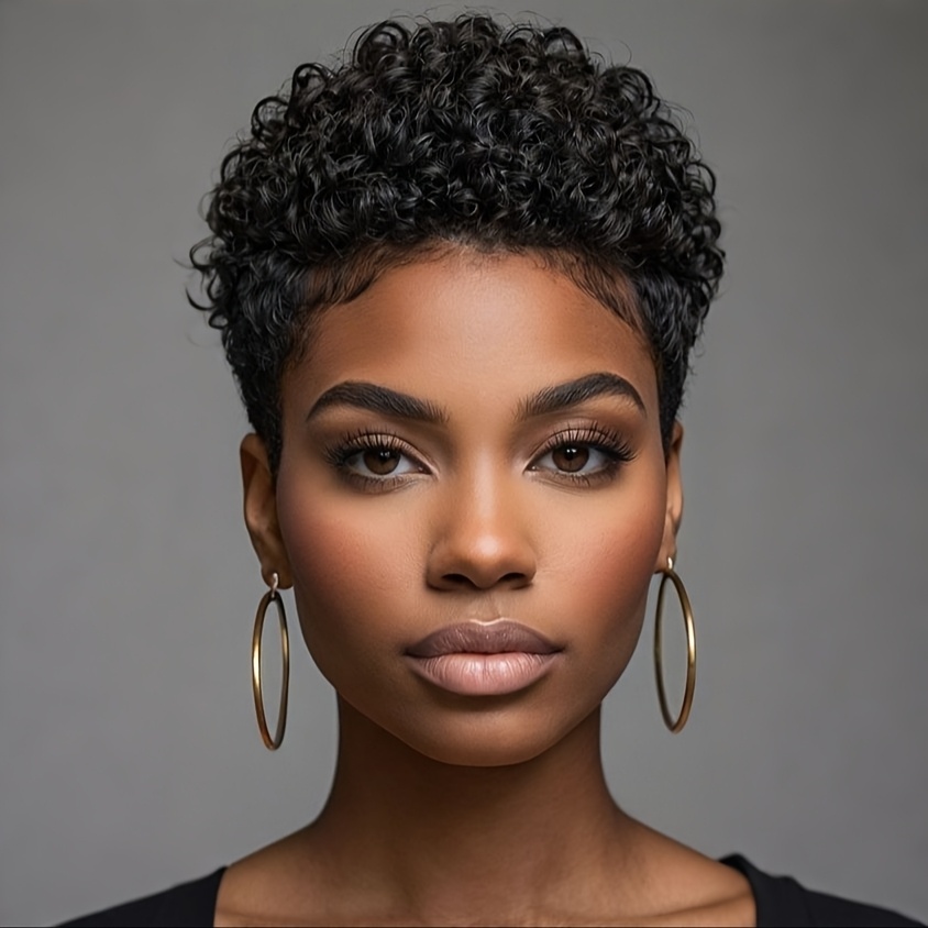 TEMU Nicelatus Short Black Afro Wig - Elegant Cut Synthetic Hair For Women, Halloween, Christmas Parties & Music Festivals, Costume Hairpiece | Cut Wig | Hair Wig, Best For Christmas