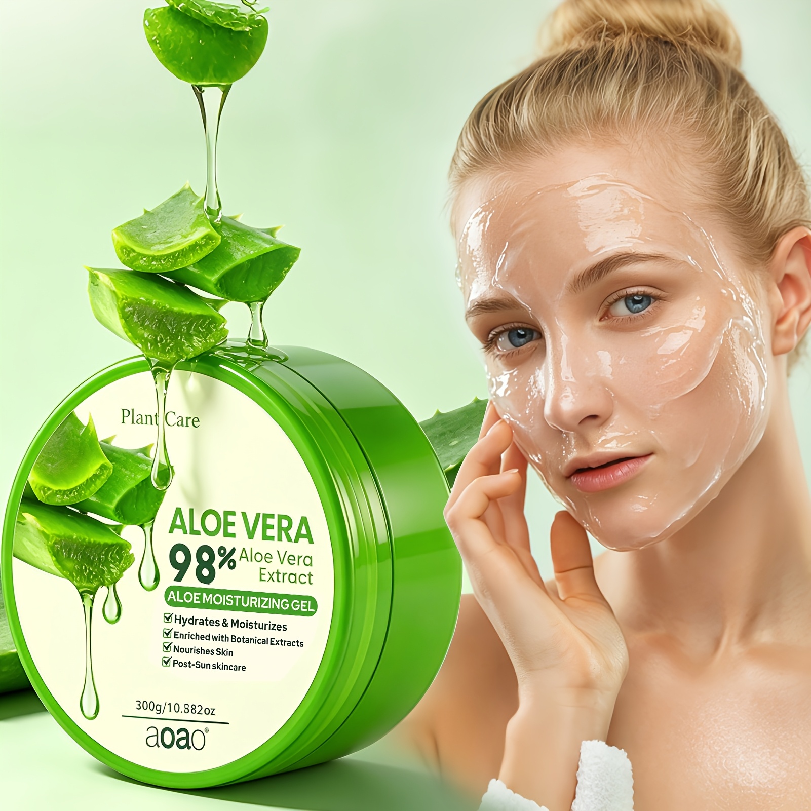 Image of 300ml/10.5fl.oz Aloe Vera Gel Body & Dry, Rough Skin Hydrating Moisturizing After-sun Maskskin Care