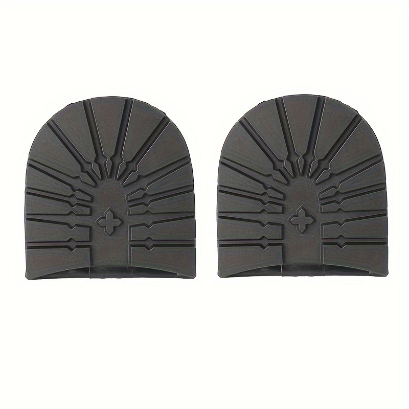 Image of 1 Pair Rubber Repair Pad Replacement Insole For Shoes And Boots, Non-slip Wear-resistant Sole With Raised Texture, Shoe Sole Pad For Heel Repair, Shoe Replacement Rubber Semi-sole And Heel