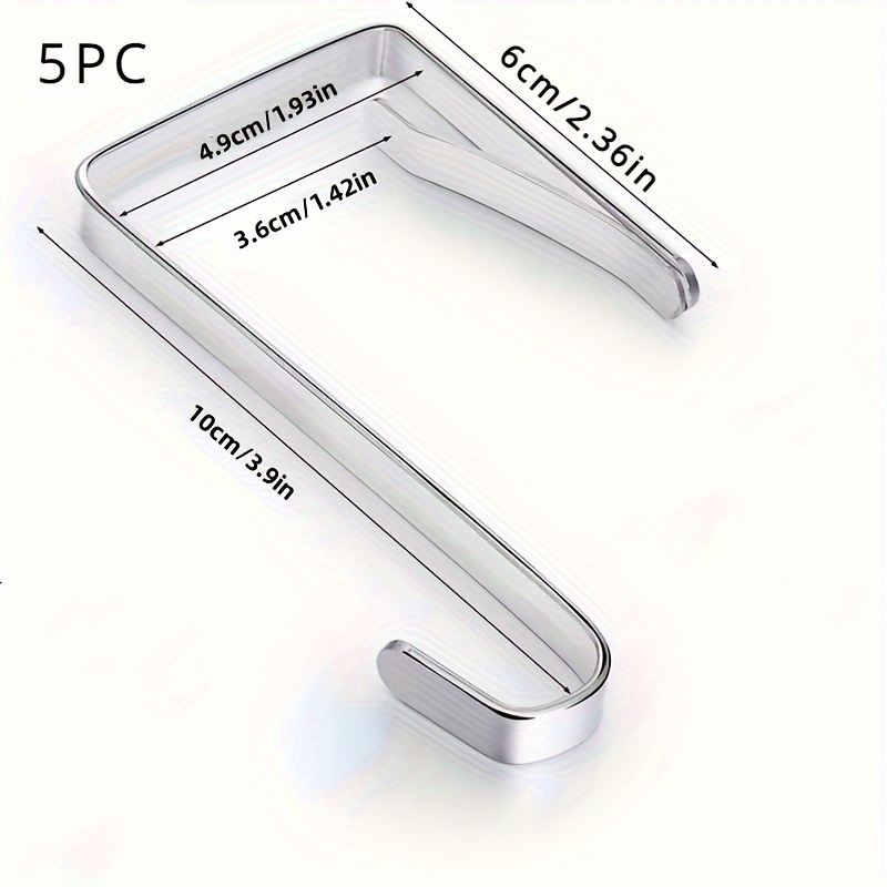 TEMU 5pcs Multifunctional Home Behind The Door Metal Hooks Storage Hooks Hooks S Hooks Storage Bag Hooks Nopunch Door Hooks