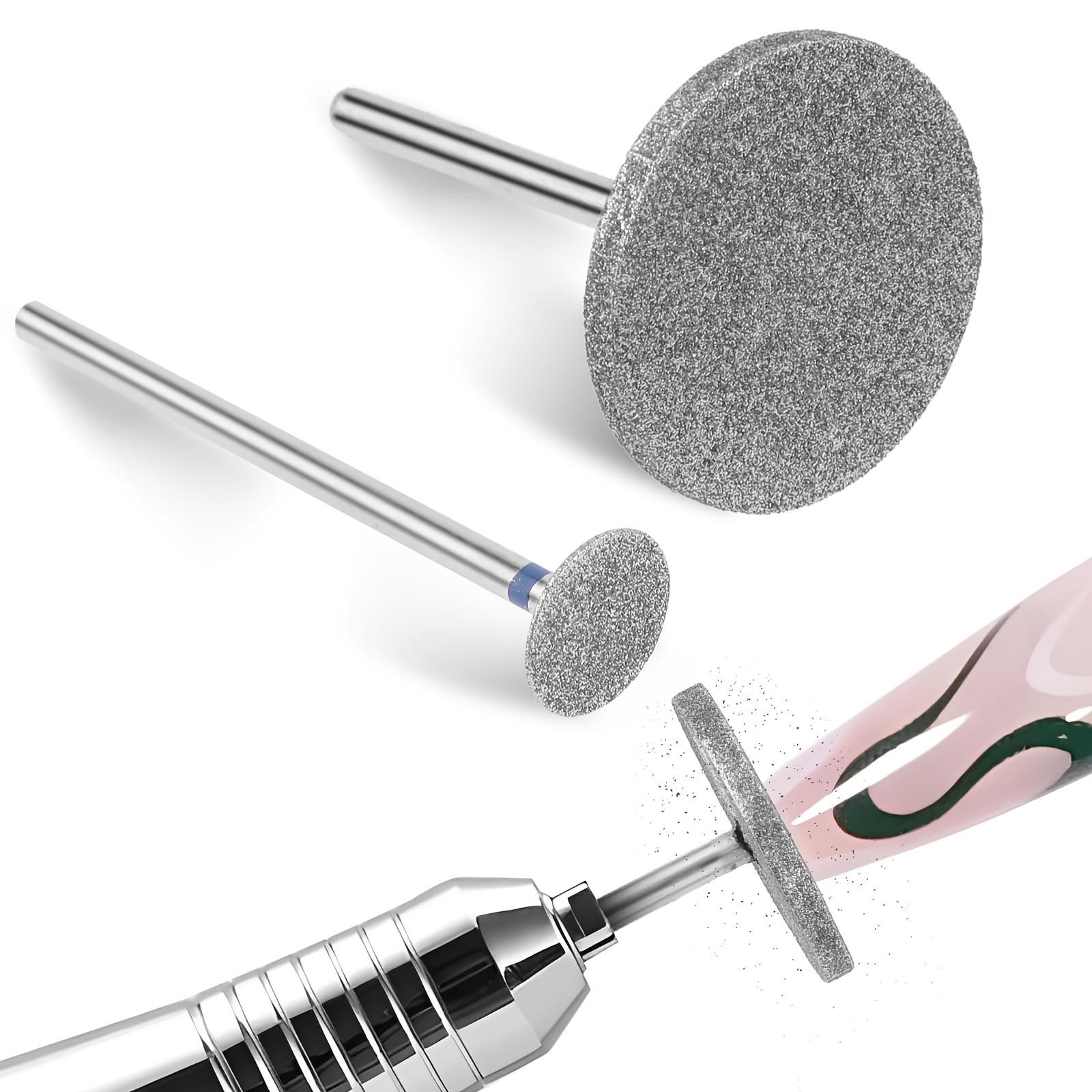 Image of 2 Grinding Discs Nail Drill Bits, Flat Nail Drill Bits, Electric Replacement Heads For Hard Skin Removal, Remover For Nail Salon Foot Care Supplies
