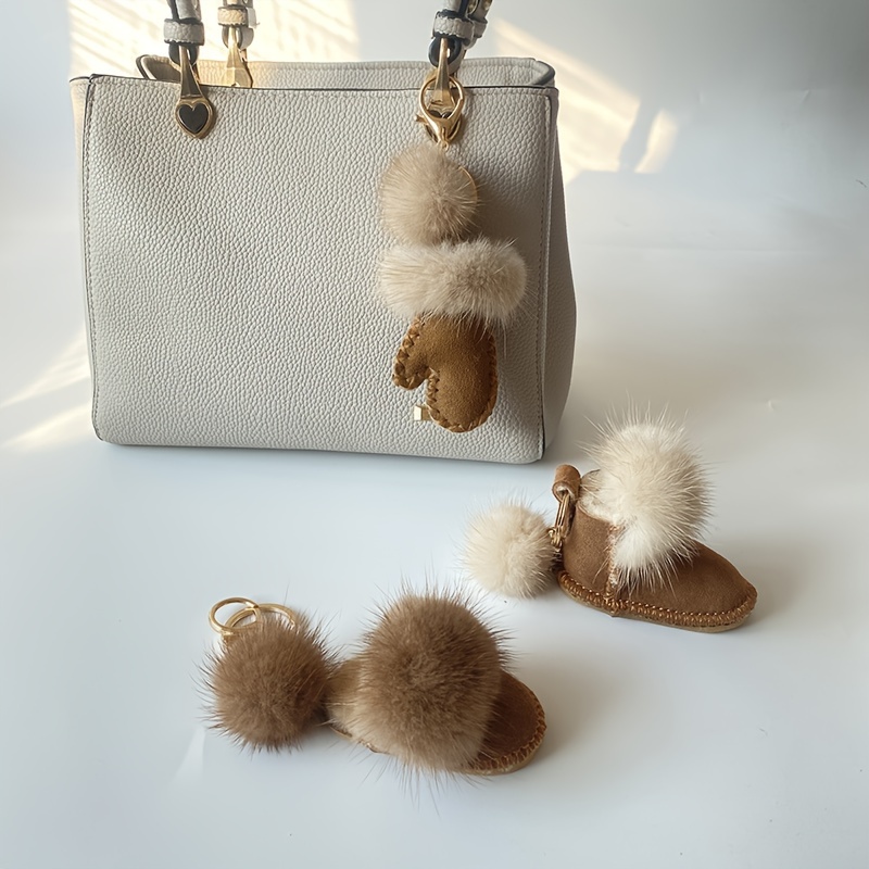 

1pc Keychain - - Key Bag, Fluffy Keyring Pendant For Handbags & , ' Accessory - Ladies Key