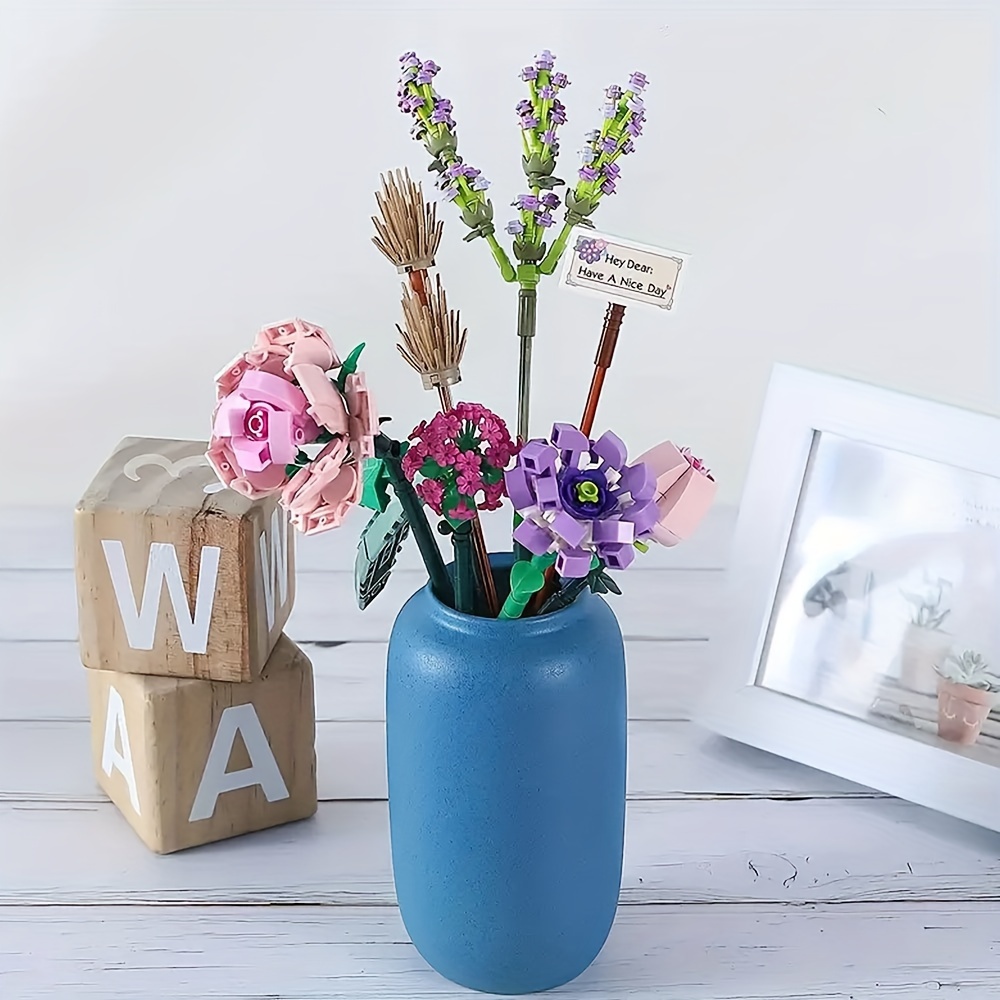 Bouquet Di Rose Rosse Con Vaso Modello Di Mattoncini Rosa Rossa Blocchi Di  Rose Bianche Fiori Eterni Idee Per La Decorazione Della Casa Arredamento  Per La Casa Giocattoli Per Bambini Regali Per