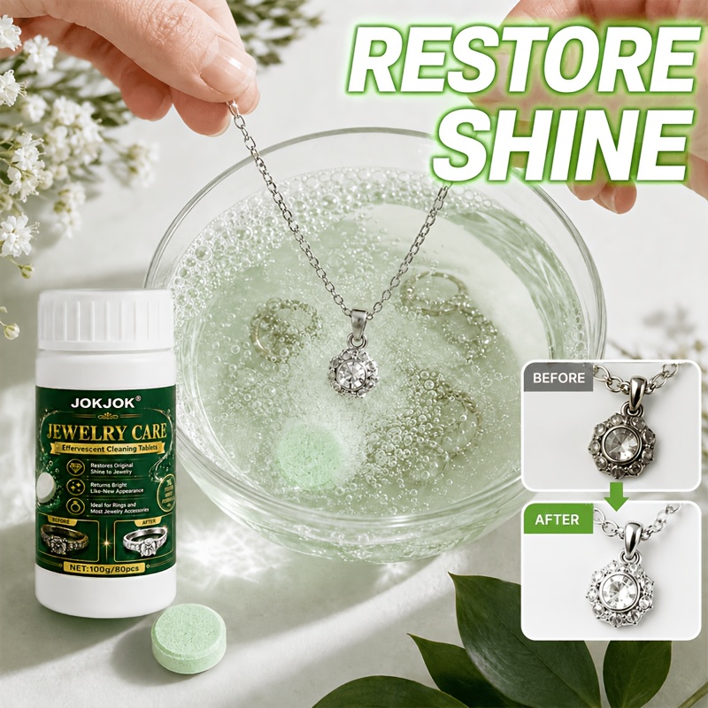 80pcs Jewelry Cleaning Tablets for Effervescent Care