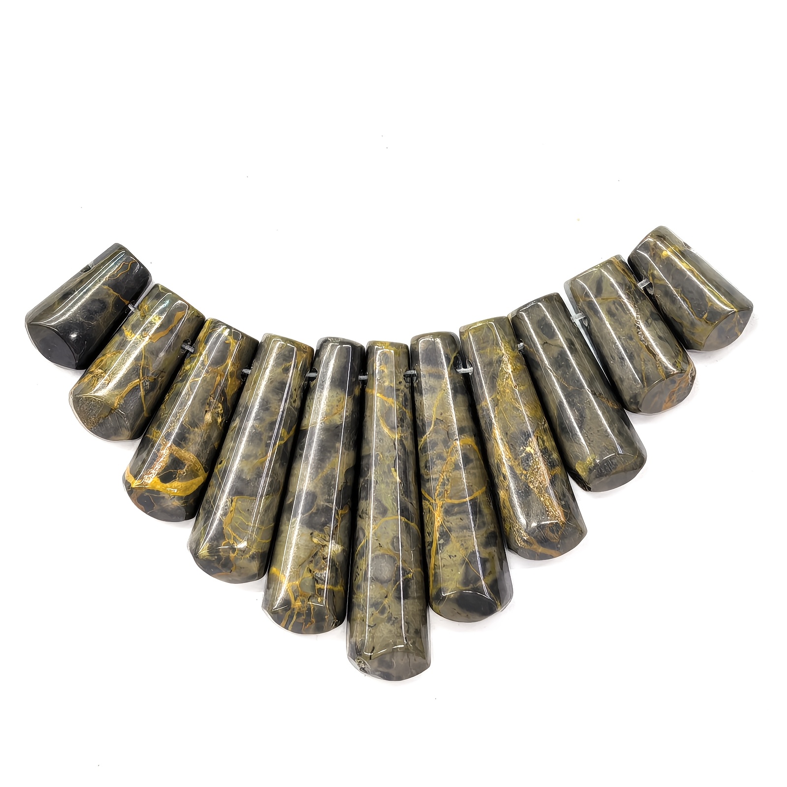 Natural Coffee Jasper Fan-Shaped Necklace, Bohemian Choker