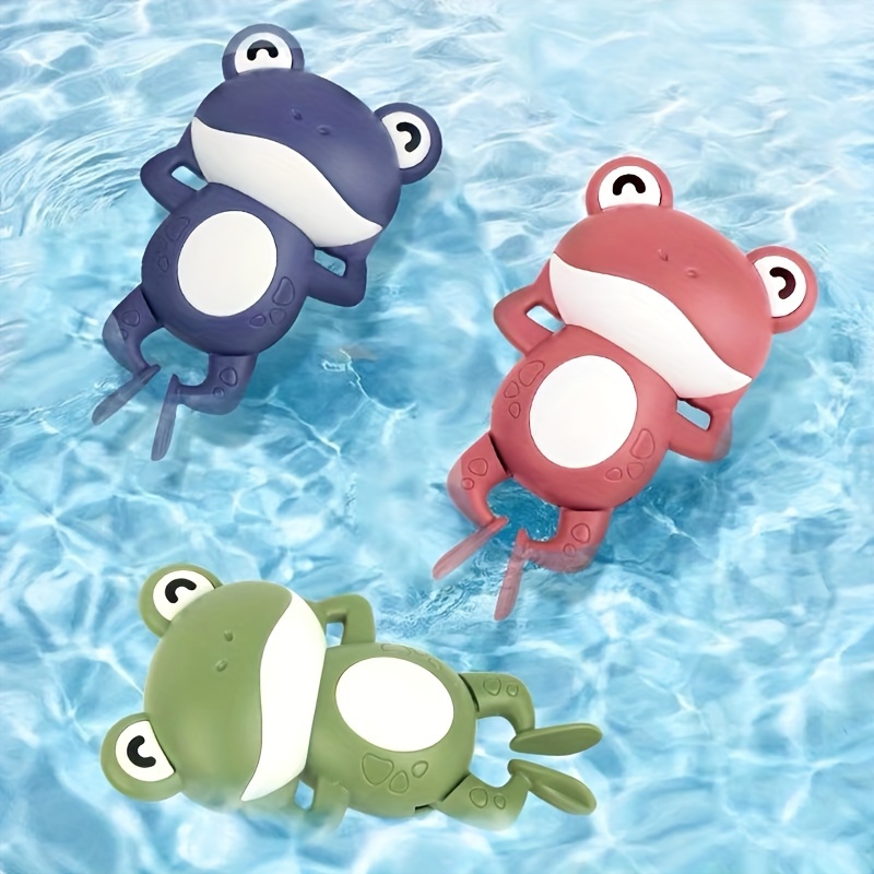 

3pcs Frogs Bathroom Toys: Wind-up Frog Bath Toy, Swimming Pool Toy, Birthday Gift