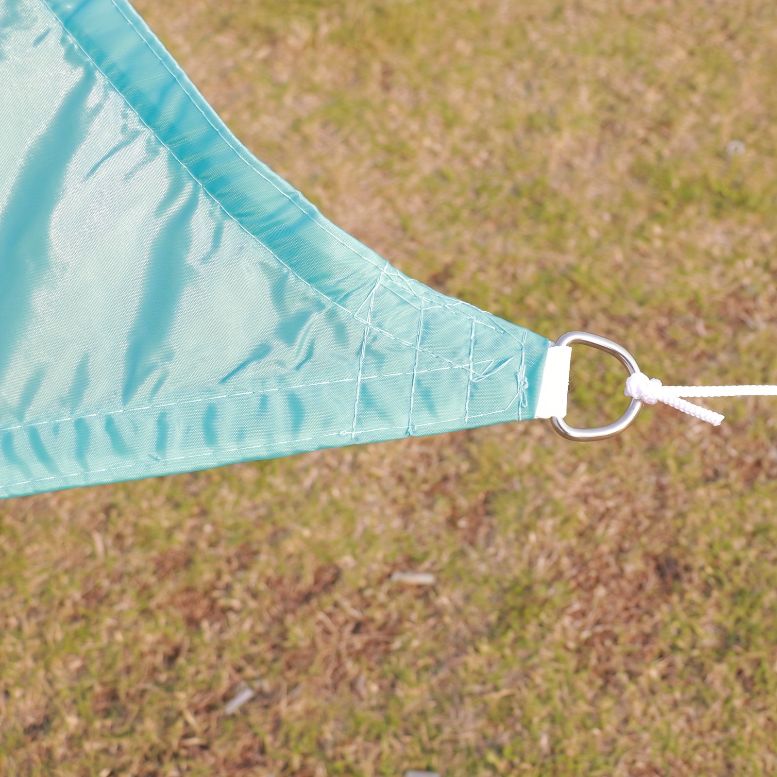 1-Pack Blue UV-Blocking Sun Shade Sail for Outdoor Patio, Right-Angle Triangle Design with Adjustable Rope, Durable Polyester Fabric for Backyard, Deck, Garden, Poolside - All-Season Shelter