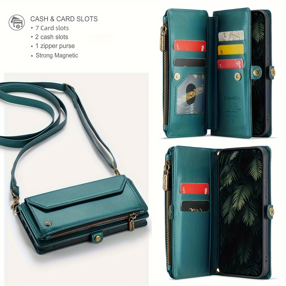 Wallet Phone Case Support Wireless Charging with Blocking Card Holder, Flip Folio Book Faux Leather Protective Phone Cover for iPhone 16e/16/11/12/13/14/15 Pro Max/15 Plus/13 Mini/7/8 Plus/SE 2022/SE 2020 - Image 144