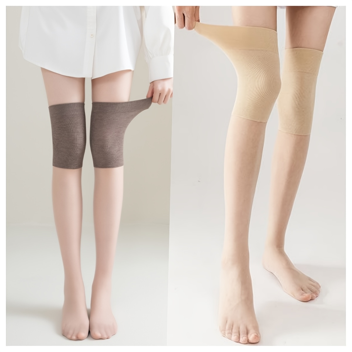 E-shop 2 Paar Kniehohe Kompressionssocken - Ultra-Dünne Atmungsaktive Einfarbige Socken zum Hineinschlüpfen für den Sommer, Zufällige Farben, Elegant &