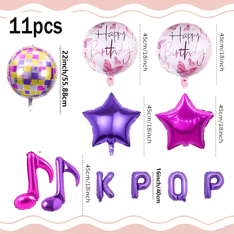 TEMU Ensemble de 11 pièces pour fête , idéal pour la décoration de carnaval musical, combinaison d'accessoires, décoration de fête d'anniversaire,