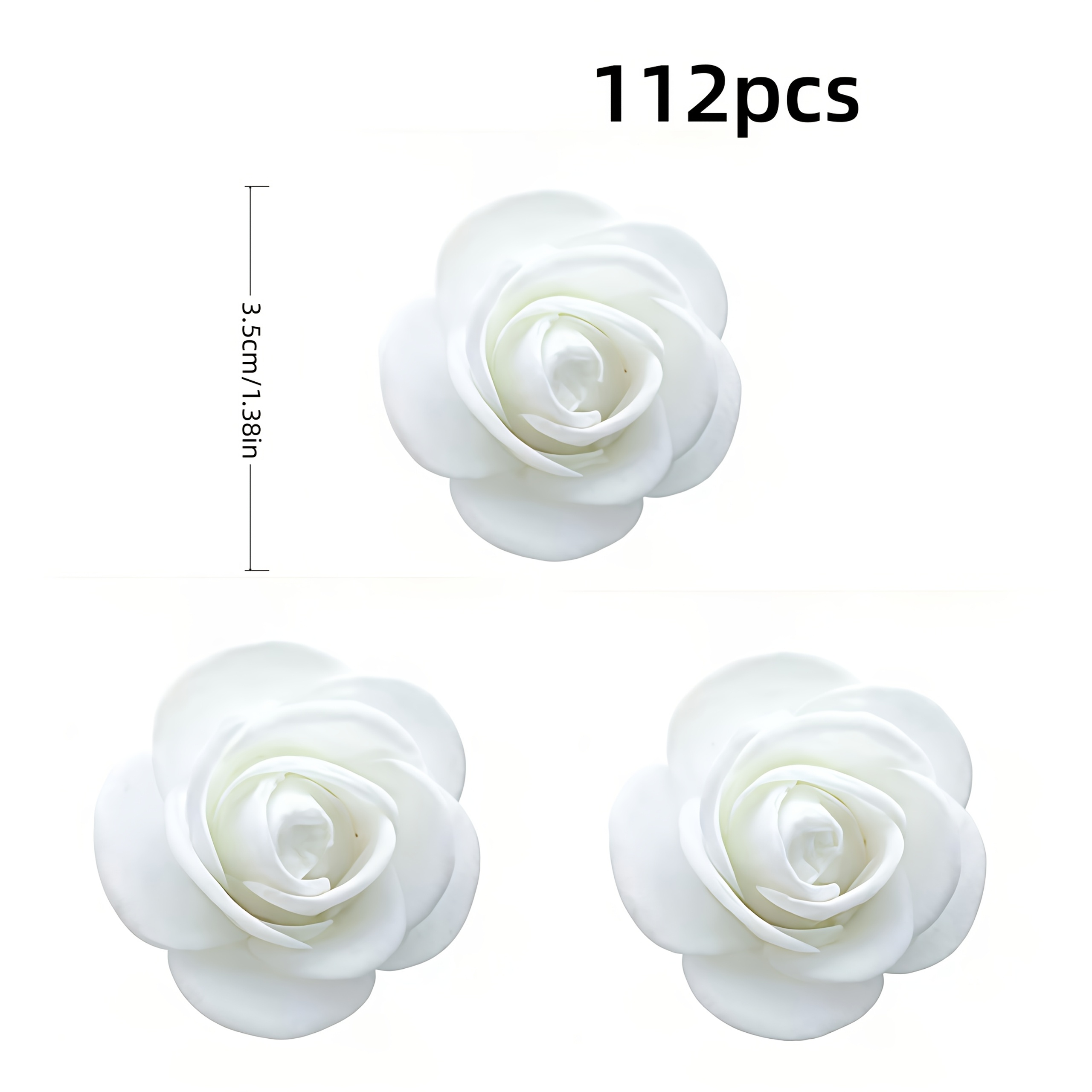 TEMU 112 roses blanches artificielles, pétales , fond d' de cour de jardin pour mariées et fêtes, décoration toutes , arrangement floral multi-fêtes