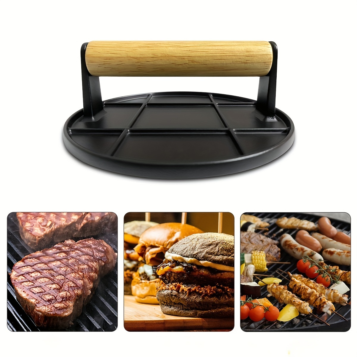 TEMU Kitchen Gadgets Hamburger Meat Press, Round Burger Tool, Kitchen Gadgets Meat Press Plate