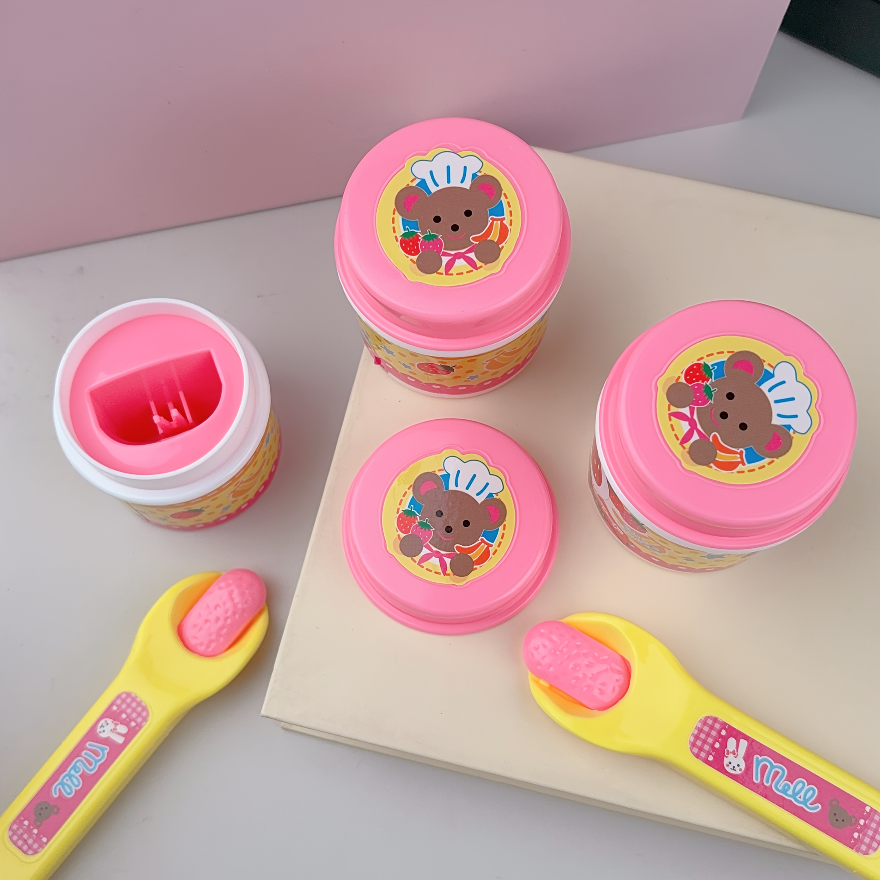 realistic feeding doll with   kawaii strawberry pudding ice cream toy for sensory   feeding for birthday party favors classroom prizes plastic feeding gift for fine motor skills