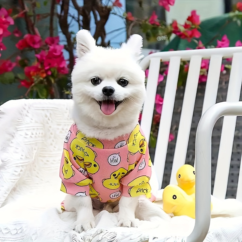

1pc Duck Print Dog Pajama For Dogs, Cozy Pet Clothes For A Good Night Sleep