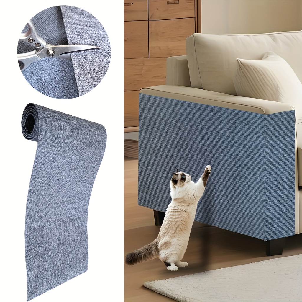 TEMU Self-adhesive Cat Scratching Mat Furniture Wall Replacement Scratch Pad Durable Polyester Modern Pet Accessory Cat Scratching Stickers For Home
