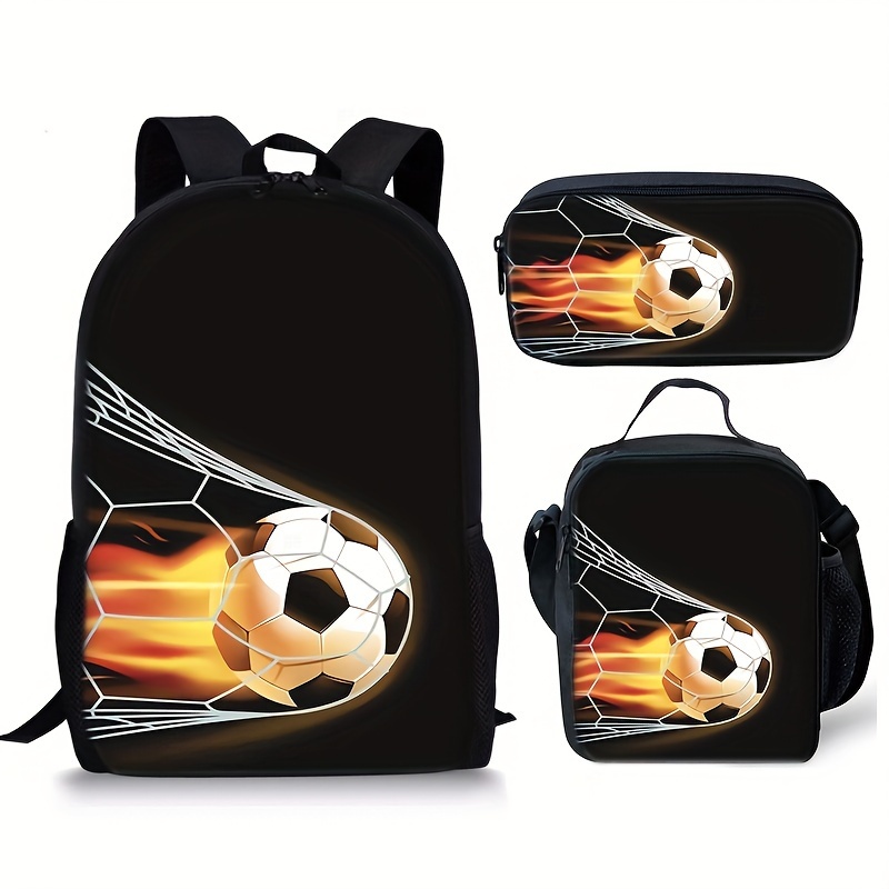 

3pcs Backpack With Lunch Bag And Pencil Case Set, Durable Polyester Material Bag For School Use