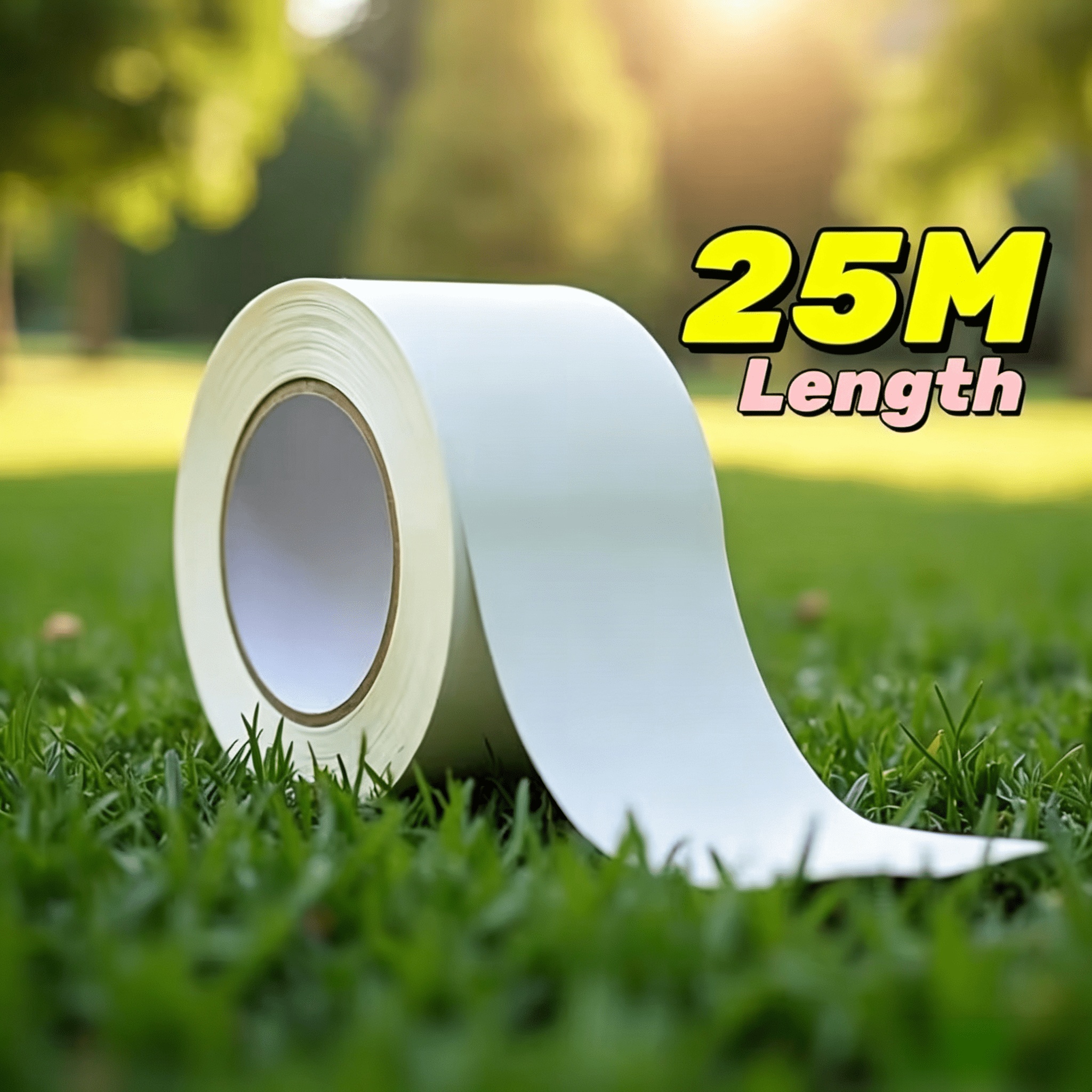 TEMU 25 Meters Long, 4.8 Centimeters Wide Super-strong White Tape - Waterproof, Highly Adhesive, Ideal For Home Decor And Flooring, Home Decor Tape |