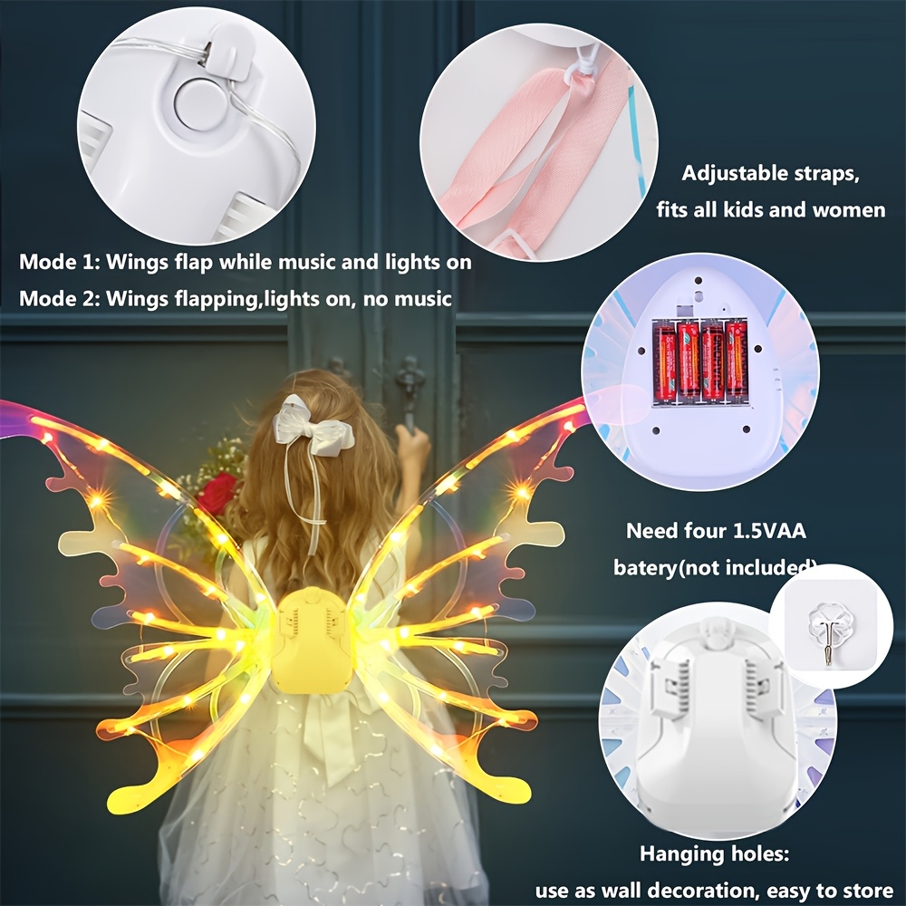 Lot De 4 Ailes De Fée Légères Et Douces – Accessoire De Costume Pour Filles Et Garçons, Pour Fêtes, Halloween Et Jeux De Rôle