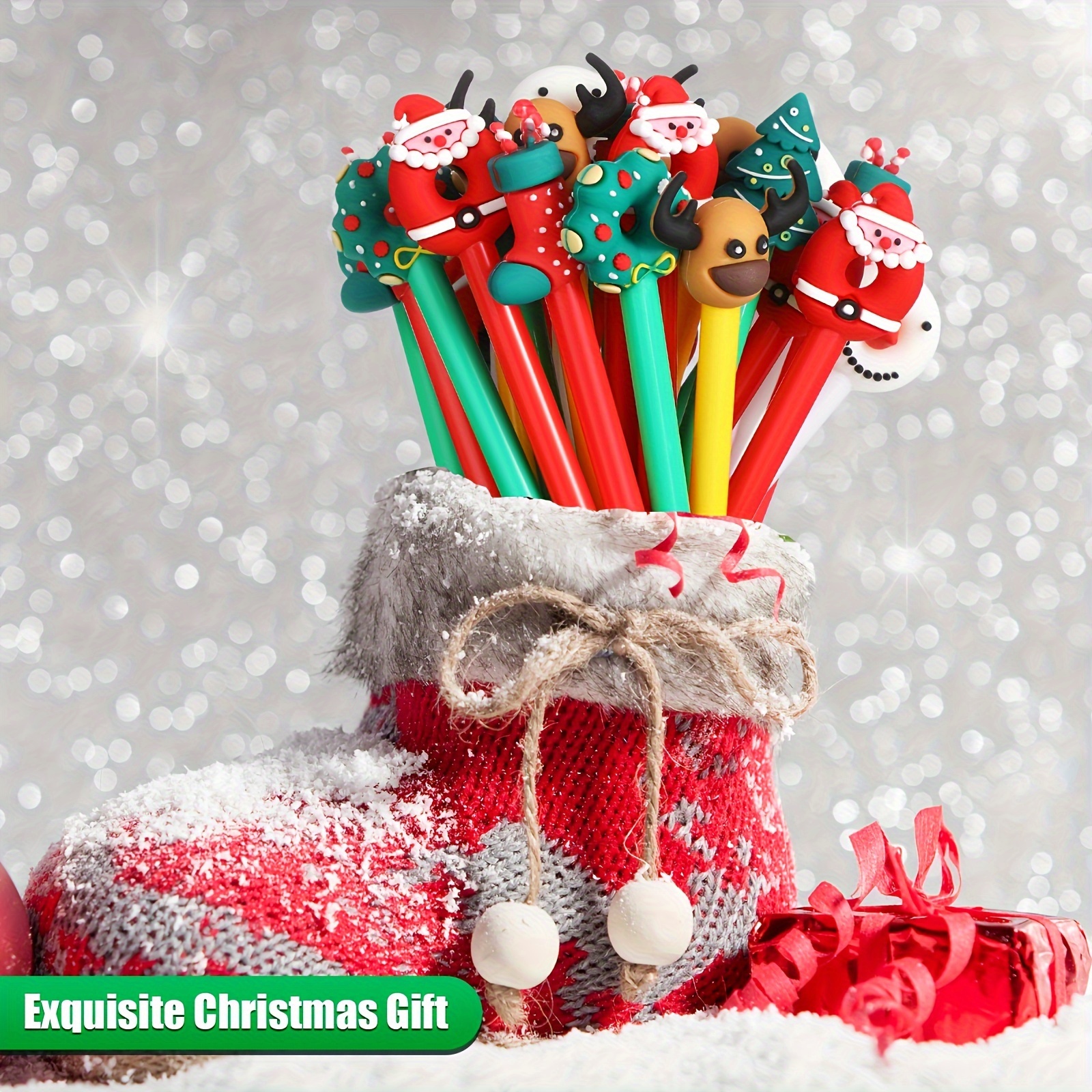 

50pcs Christmas Pens - Characters, , Assorted Styles For School & Office Supplies, Set