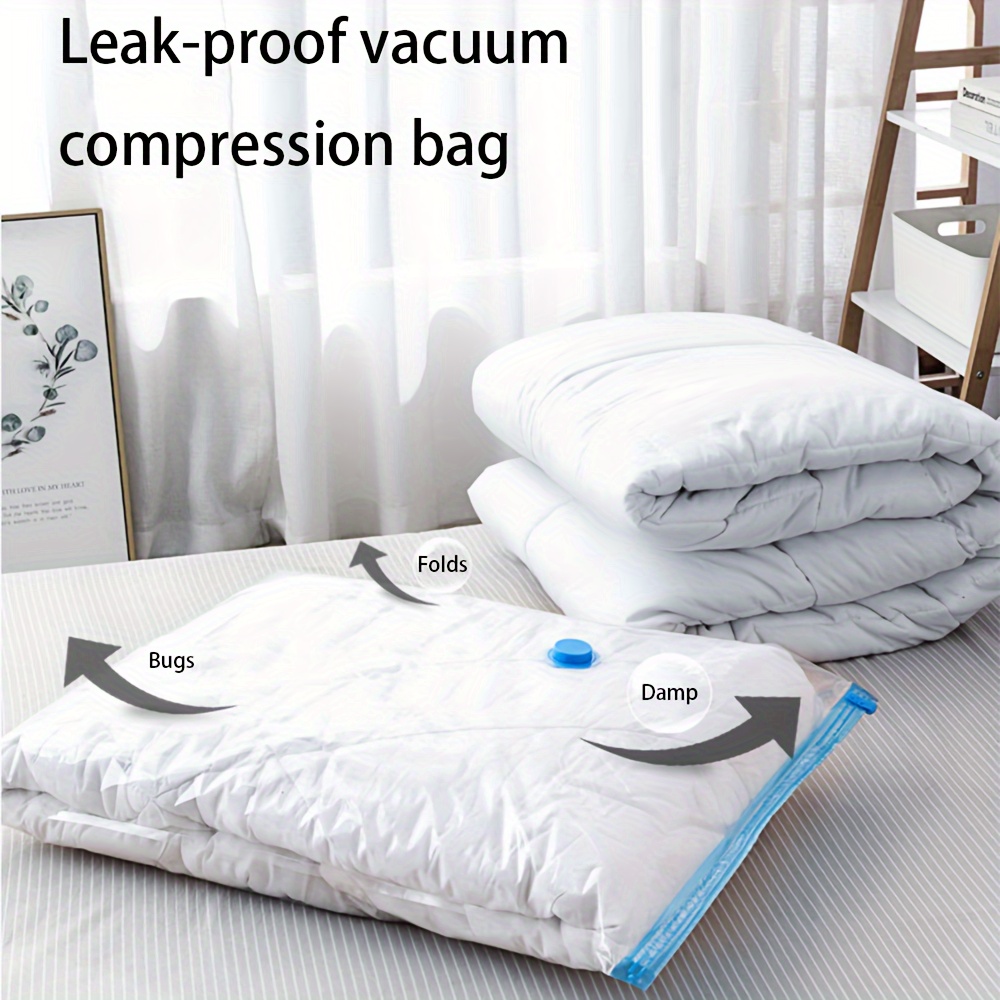 

10-pack Transparent Vacuum Storage Bags, Space Saver Compression Bags With Hand Pump For Clothes & Quilts, Home Organizer Travel Packing Bags