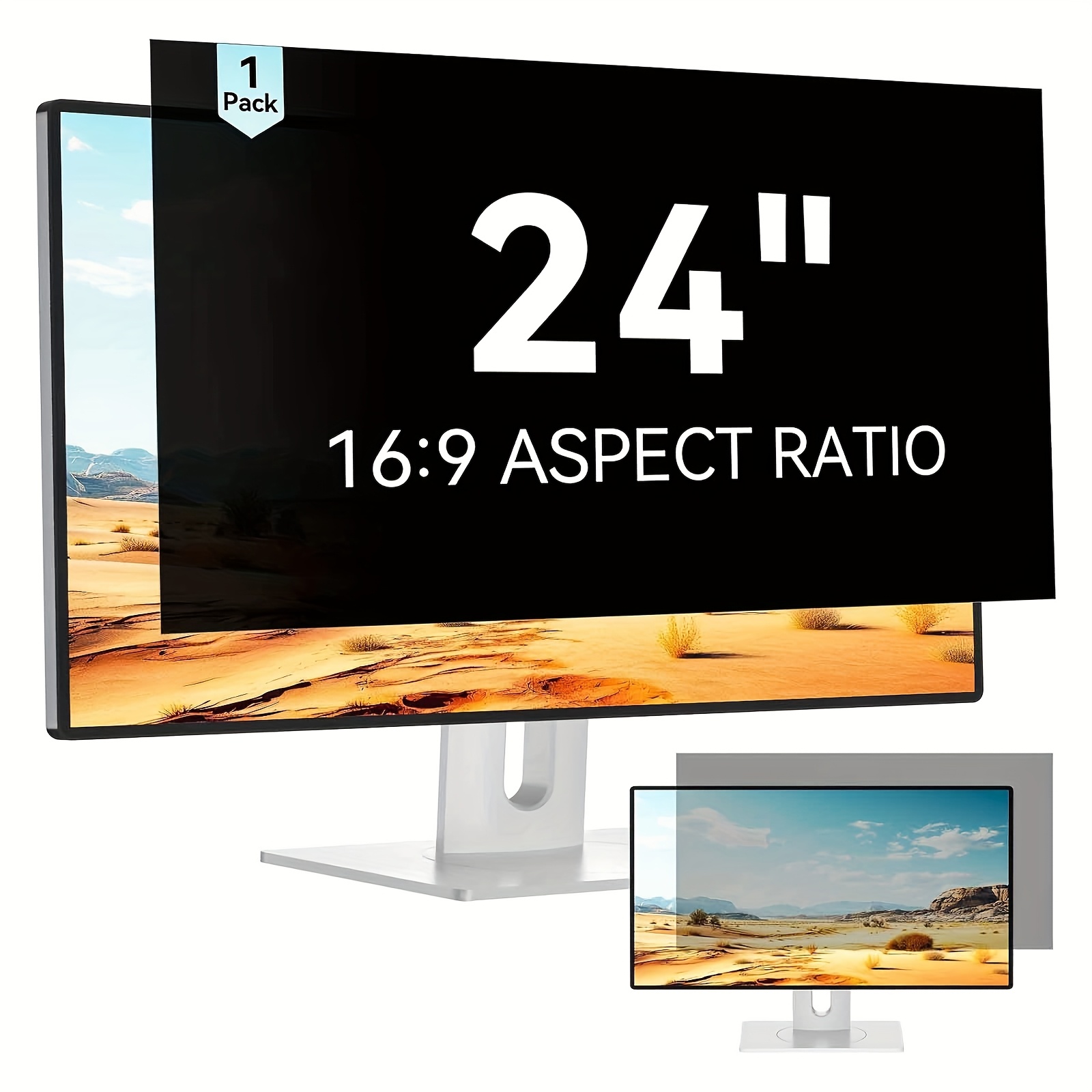 Temu – TEMU 24-inch Privacy Screen Protector For 16:9 Monitors – , Blue Light Blocking, 30° View Shield, Removable Anti-spy Filter, For Modern , Monitor
