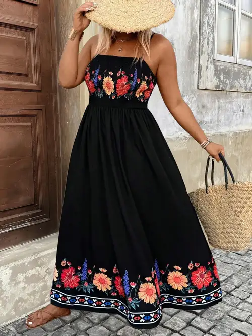 plus size dresses vacation Gamivast for Women V-Neck Short Sleeve Maxi Dress Floral Dress Loose Fit Long Dress Boho Beach Dress Sundress Resort Wear lightweight fabric can wear it with sandals or flip Fmbrln Plus Size Dresses for