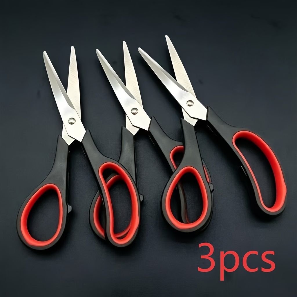 TEMU 3pcs Stainless Steel Scissors, Suitable For Kitchen, Office, And Crafting