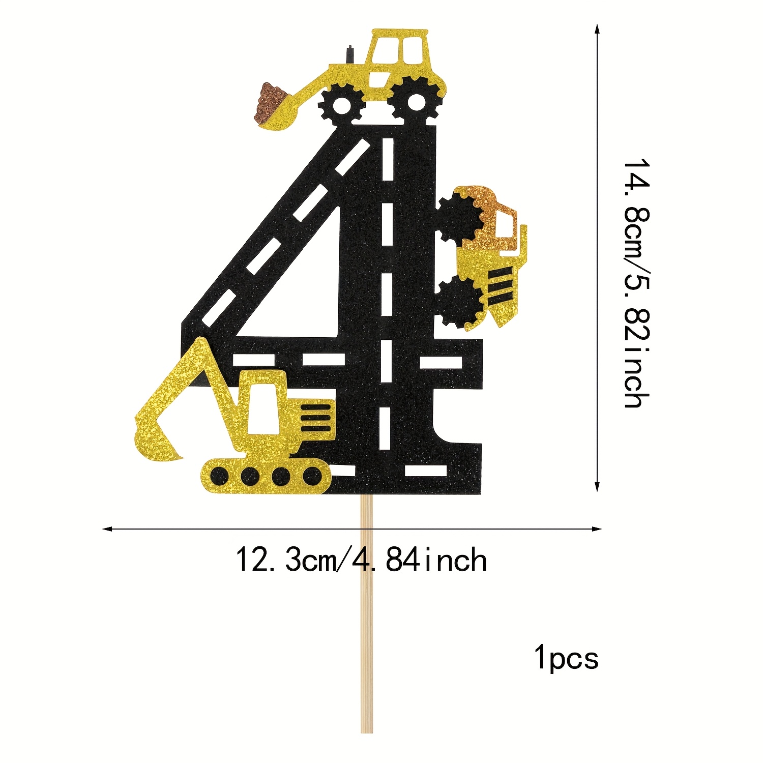 Bagger-Geburtstagskuchenaufsatz – 4. Geburtstag – Set Mit Bagger, Bulldozer, Straßenwalze Und LKW – Engineering-Party Deko Für Jungen – Höhe 5–10 Cm Bagger-Geburtstagskuchenaufsatz – 4. Geburtstag – Set Mit Bagger, Bulldozer, Straßenwalze Und LKW – Engineering-Party Deko Für Jungen – Höhe 5–10 Cm