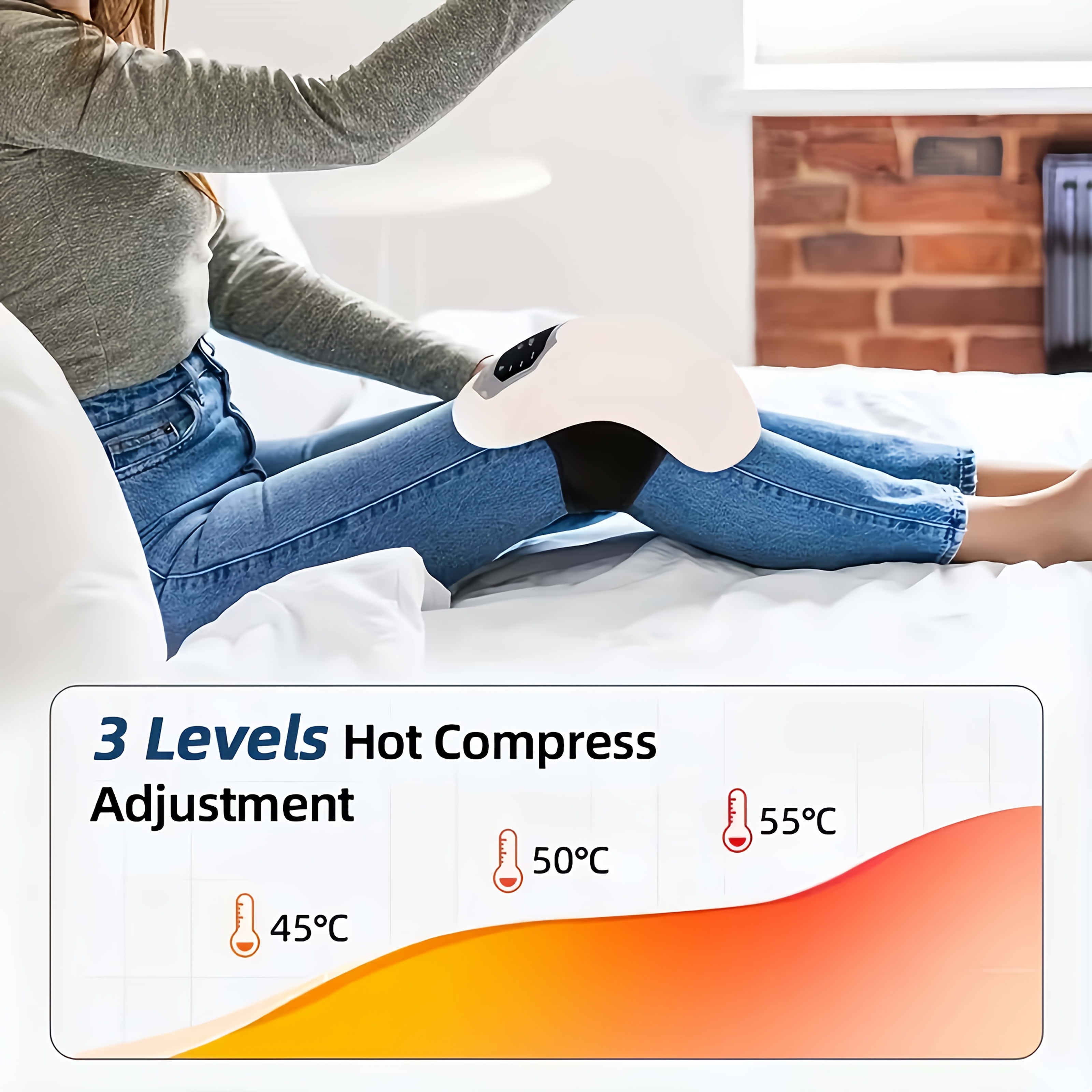 Adjustable Knee Electric Massager with Thermal Compression And Vibration, Suitable for The Elderly And Middle-aged Users, Providing Gentle Heat And Massage, Travel Home Gifts | Leg, Vibration Massager | Leg Massage Compressor | Calf Massager
