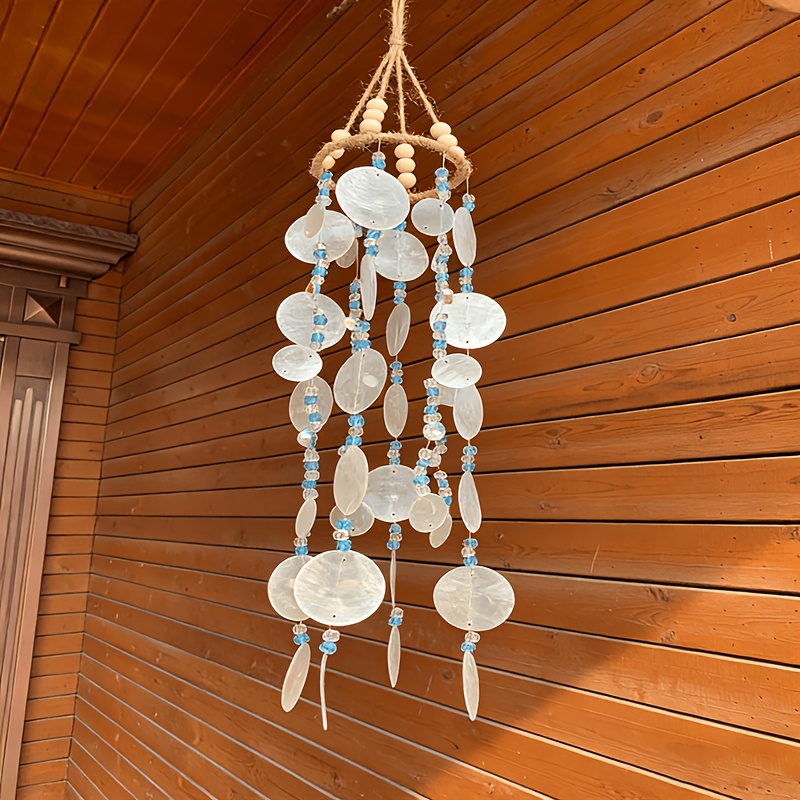 Handmade Capiz Shell Wind Chimes, Bohemian Hanging Decoration, Suitable For Courtyard Gardens, , Study Rooms, Best Gift For Wind Chime Lovers
