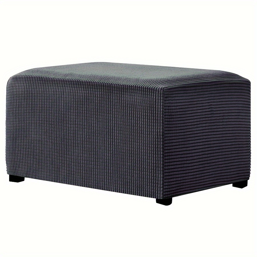 Image of 1pc Stretch Slipcover, Checkered High Stretch Stool Cover, Living Room Ottoman Slipcover Dustproof Cover, Stool Cover Anti Cat Scratch Dust Universal Living Room Home Decor