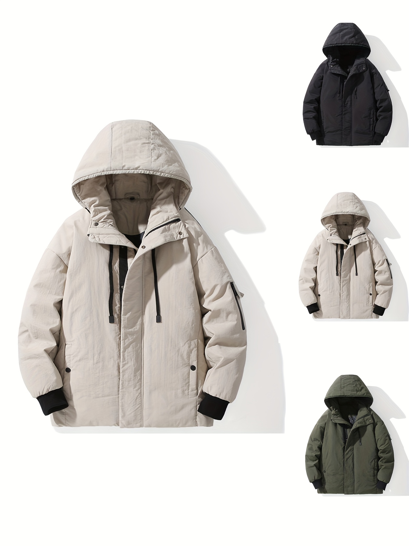 Men's Lightweight Down Jacket with Hood for Outdoor Leisure