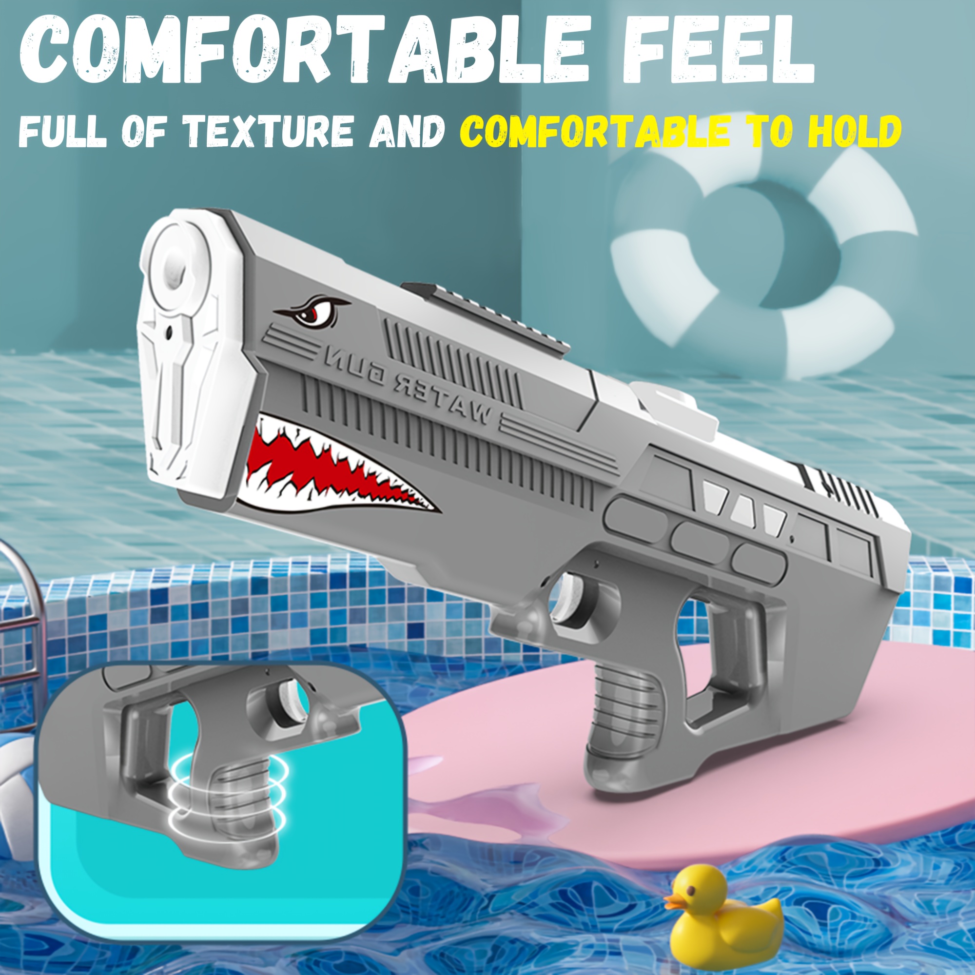 Large Capacity Shark Shaped Electric Water Gun, rechargeable-Aquatic Toys for Beach and Pool, Great for Adults and Youngsters in Summer and Outdoor, Ideal for easter And Birthday Gifts