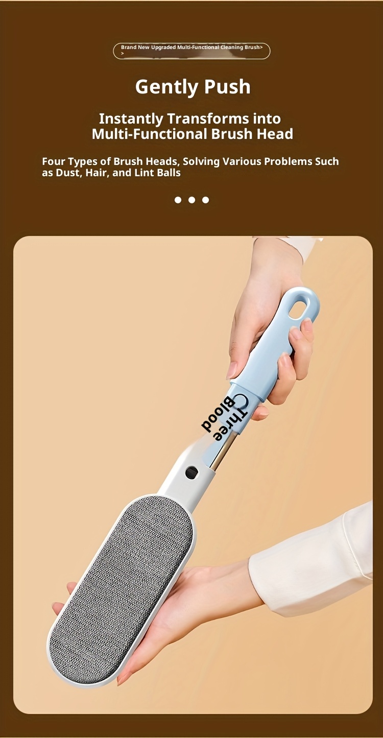 2 pack static pet hair remover brushes set reusable fabric shaver lint roller alternative 4 in 1 multi surface cleaner for clothes sofa bedding carpets Product details 7