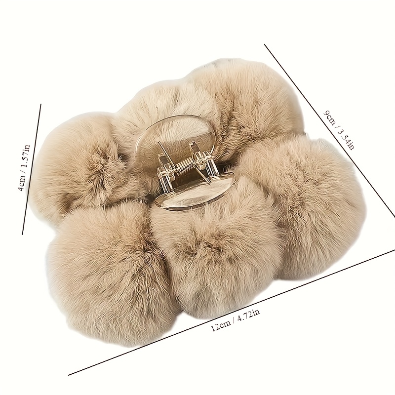 2-Pack Large Plush Rabbit Ear Hair Clips, Cute Design