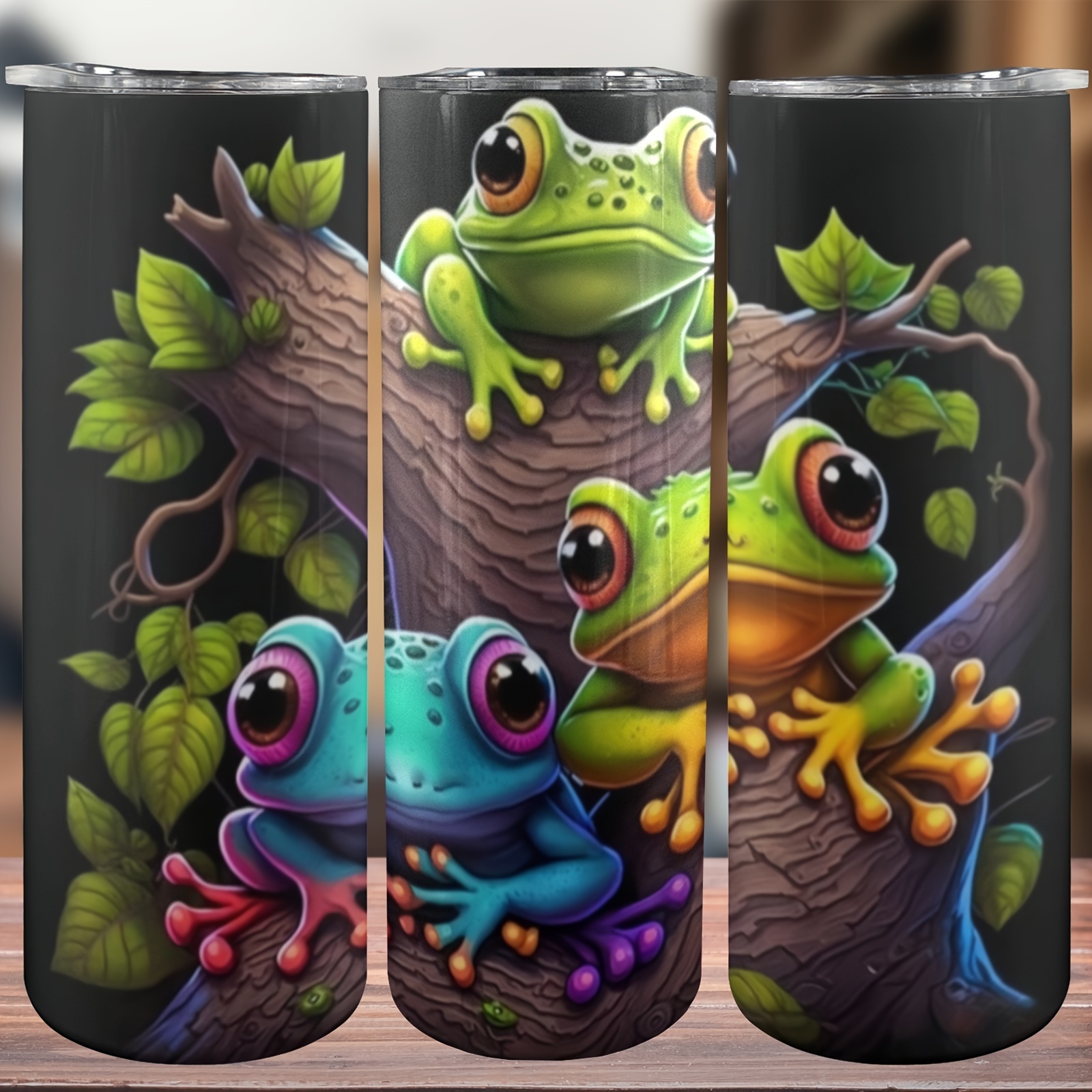 

20oz Stainless Steel Insulated Water Bottle With Cute Frog Design - Leakproof, Double-walled Coffee Cup For Outdoor Sports & Fitness