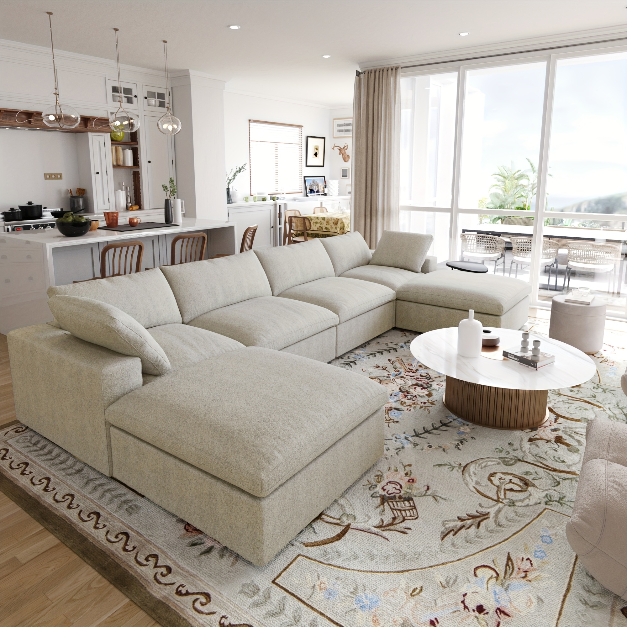 modular sectional sofa with   u shaped design minimalist style deep and wide convertible couches for the living room with washable and replaceable covers Product details 25