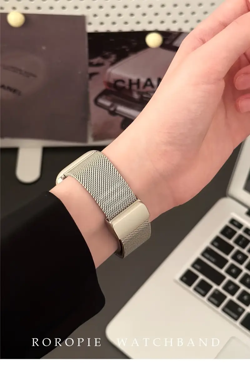 bracelets   en acier inoxydable pour for iwatch series ultra 9/8/se/7/6/5/4/3/2/1 - fermoir magnétique, bracelet en     à leau compatible avec les modèles 49 mm/45 mm/ /42 mm/41 mm/40 mm/38 mm détails 15