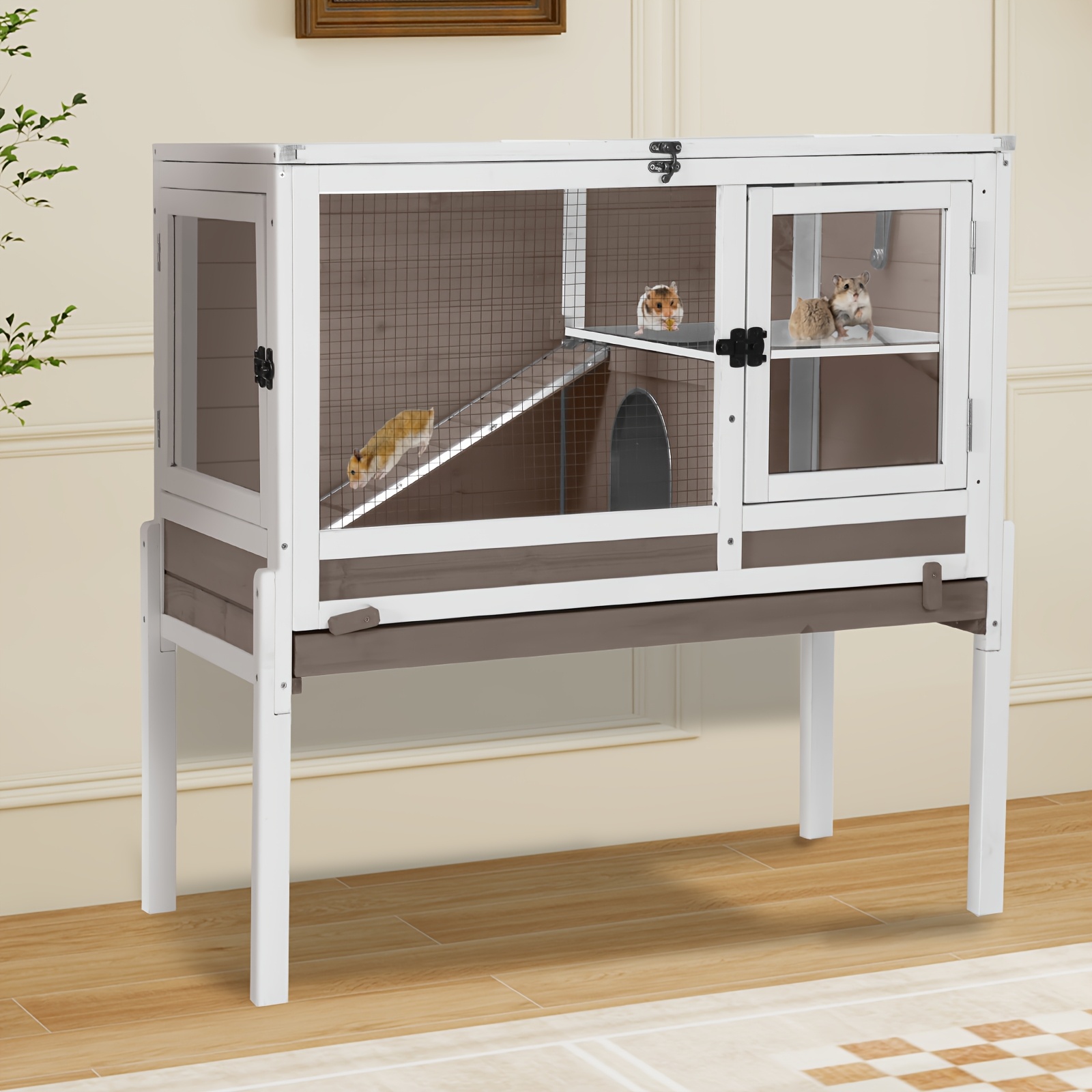 Wooden Hamster Rabbit Cage with Pull Out Tray